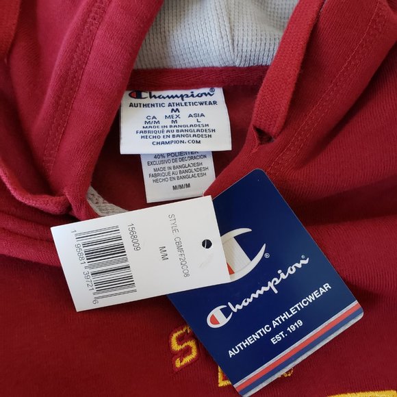 Champion Iowa State Cyclones NCAA Hoodie Sweatshirt Men's Size Medium Red NWT - Picture 10 of 13